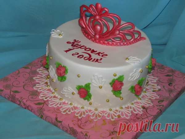 Торт на первый день рождения девочки категории торты для девочки на годик на сайте торты.сайт
