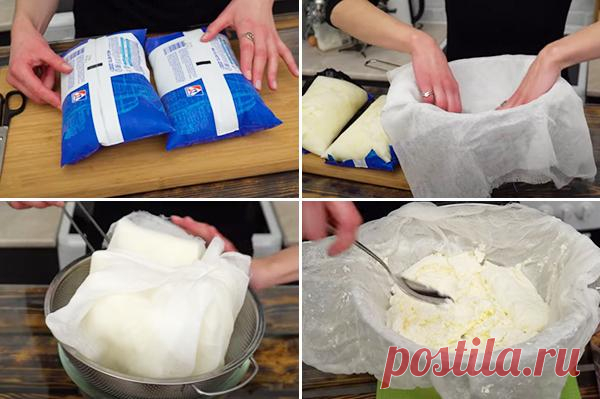 Домашний сыр из замороженного кефира – простейший рецепт