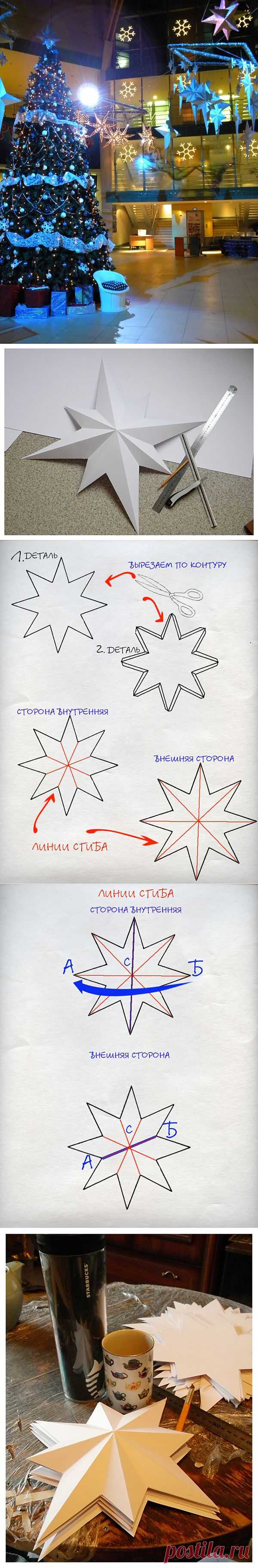 Новогодние звезды своими руками / Новогодний интерьер /