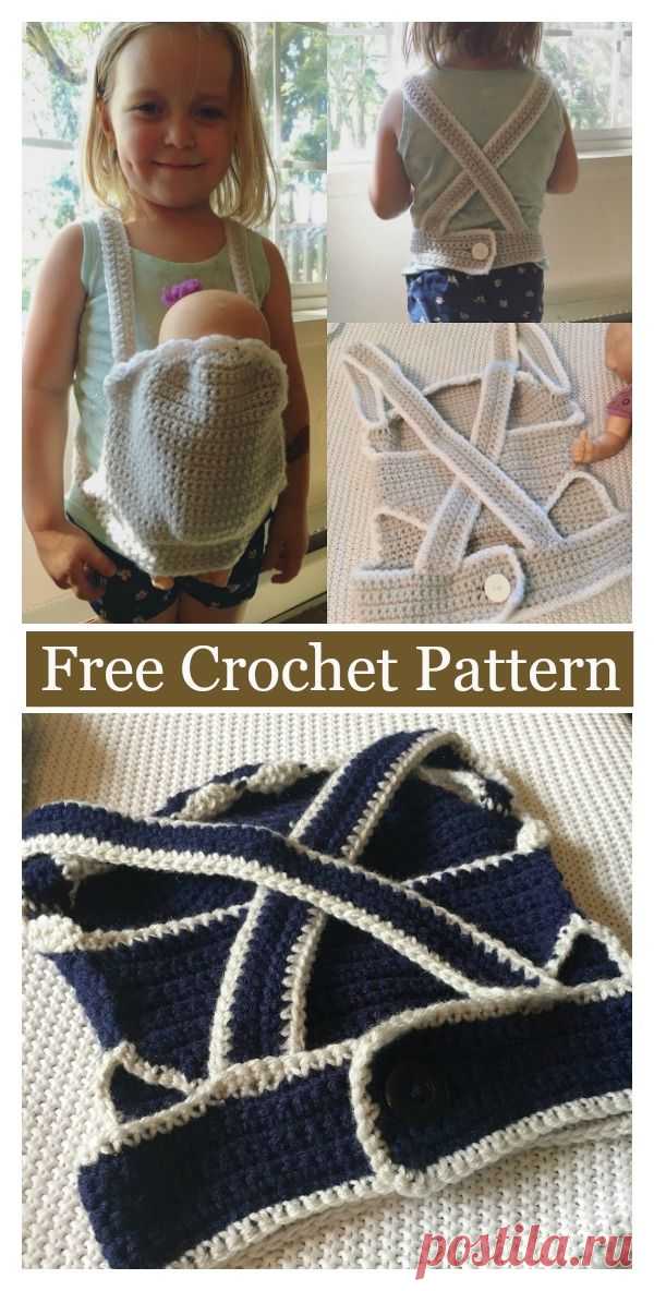 Baby Doll Carrier Free Crochet Pattern #freecrochetpatterns #toy
