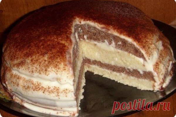 Торт «Зебра» на кeфирe Хочу поделиться с вами рецептом очень нежного и вкусного тортика на кефире!