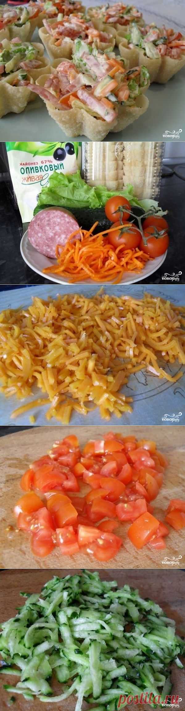 Тарталетки с корейской морковью - пошаговый кулинарный рецепт на Повар.ру