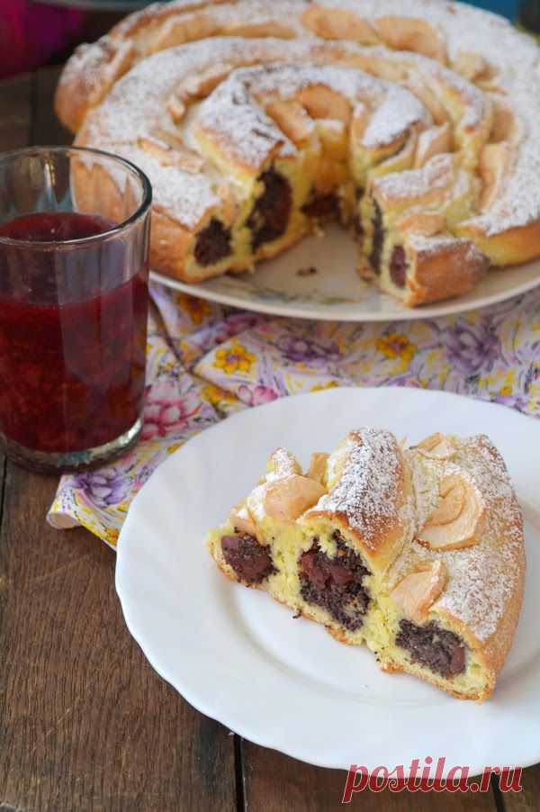 Просто и вкусно: Сдобный пирог с вишнями и маком.