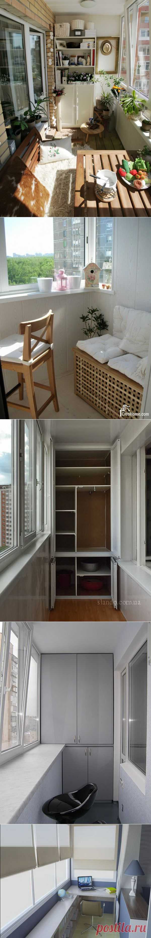 Шкафы на балконе — 30 примеров в интерьере