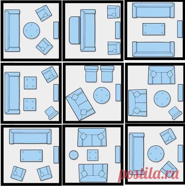 Варианты расстановки мебели в маленькой гостиной