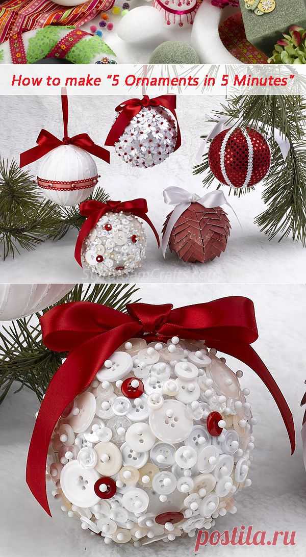 A video tutorial: 5 Christmas ornaments in 5 minutes! | Crafts 'n Coffee