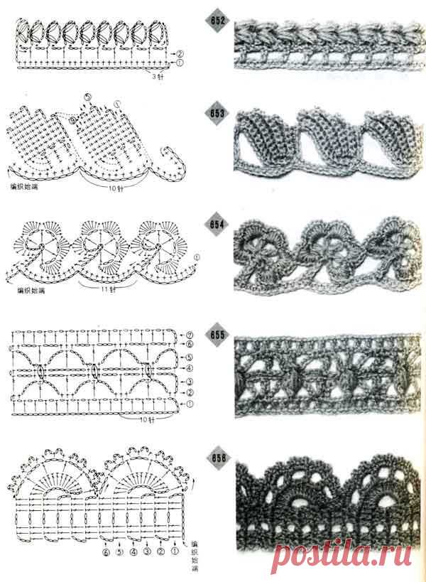 Схемы обвязки края крючком - Вязание - Страна Мам