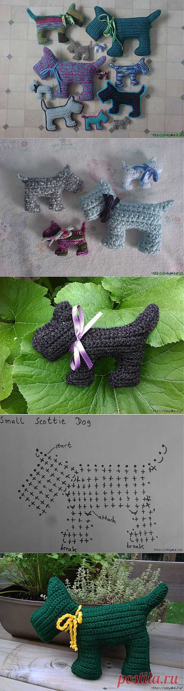 Забаваные собачки «Scottie Dog» - вязание крючком.