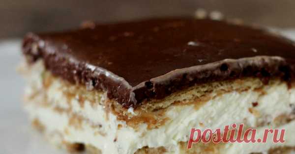Торт-эклер из печенья без выпечки | Четыре вкуса