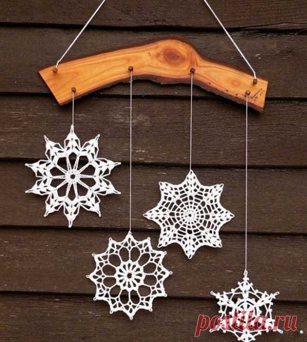 Украшаем дом новогодними снежинками: 58 вариантов вязания крючком - Ярмарка Мастеров - ручная работа, handmade