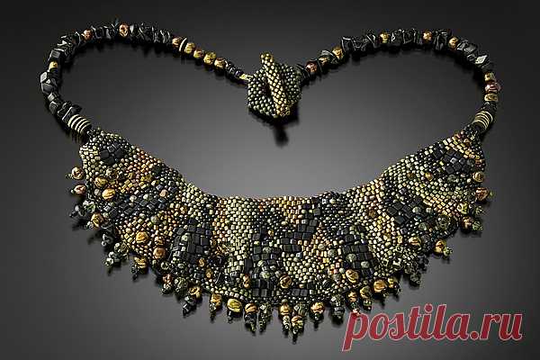 Sculptural Bib Necklace by Julie Powell (Beaded Necklace) | Artful Home