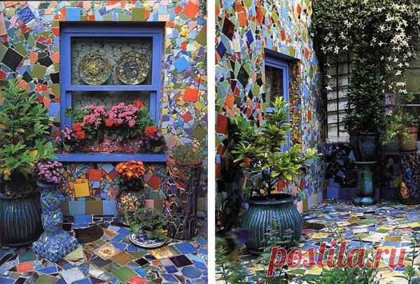 Как украсить сад и дом мозаикой.