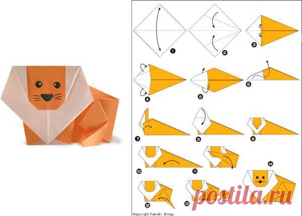 Животные в технике оригами 15 схем / Увлечения и хобби