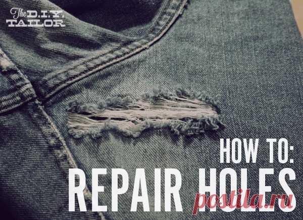 The DIY Tailor: An Easy Way to Fix Holes in Your Jeans and Other Garments | Man Made DIY | Crafts for Men | Keywords: jeans, clothing, hack, denim