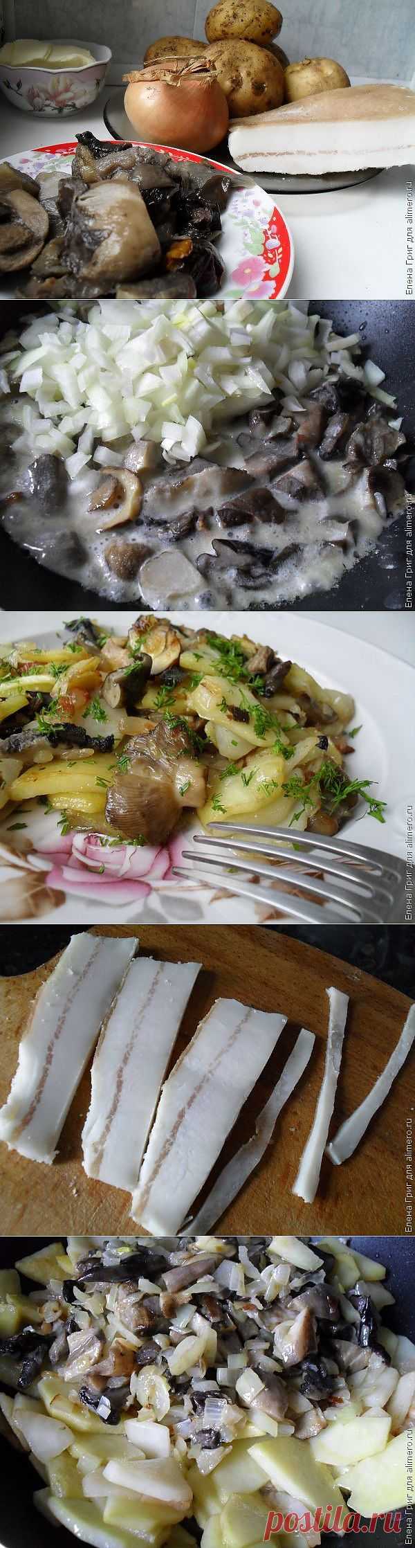 Жареная картошка с грибами / Рецепты с фото