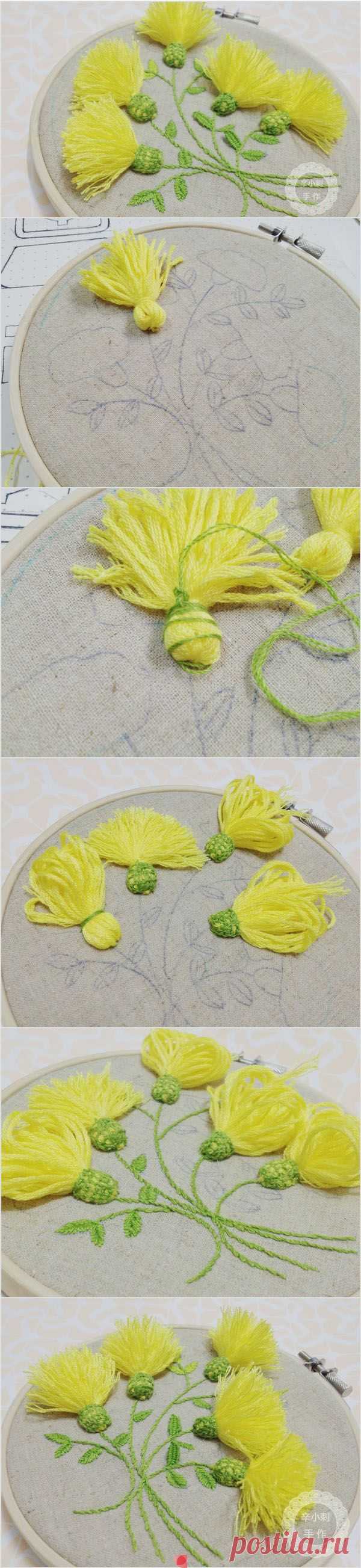 Как вышить цветы с раскрытыми лепестками простыми швами — Рукоделие