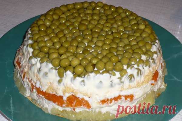 Салат «Объедение» с копченой скумбрией, рецепт с фото Салат «Объедение» с копченой скумбрией, рецепт. скумбрия холодного копчения 300 г, горошек зеленый 2/3 банки, ..