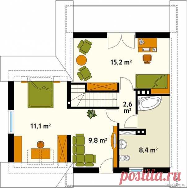 План дома Общая площадь с гаражом 114,6м2