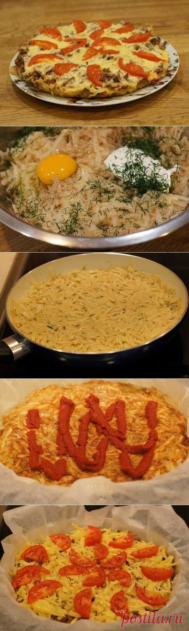 Как приготовить картофельная пицца на сковороде. - рецепт, ингридиенты и фотографии