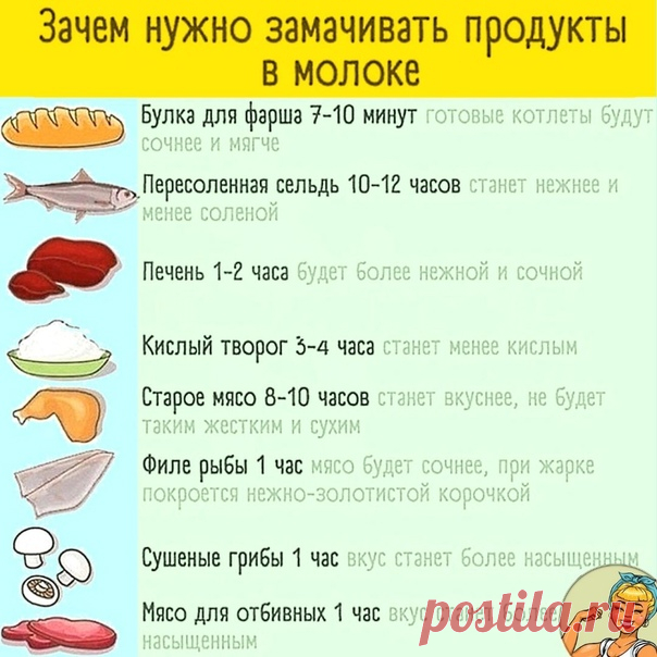 Список продуктов, которые стоит замочить в молоке, для достижения лучшего вкуса.