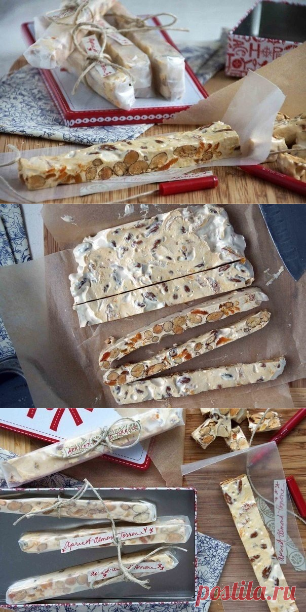 Мягкая нуга с орехами и курагой (Torrone morbido)