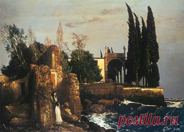 Arnold Böcklin (1827-1901) - Villa am Meer, 1878 г.
