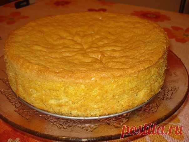 Нежный высокий ванильный бисквит для торта
