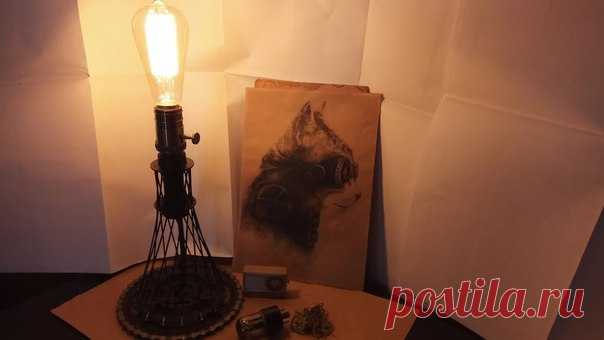 Настольная лампа. Автор EEEstet на pikabu #DIY_Идеи