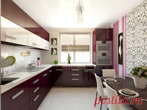 Идея дизайна интерьера в кухне с площадью 15 кв. м