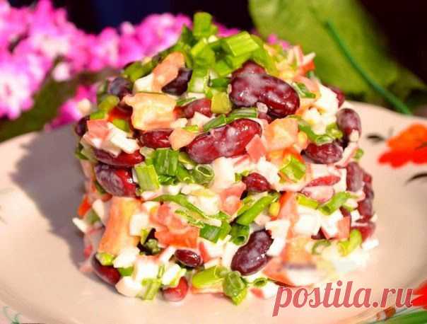 Лучшие кулинарные рецепты: Салат из фасоли "Остренький"