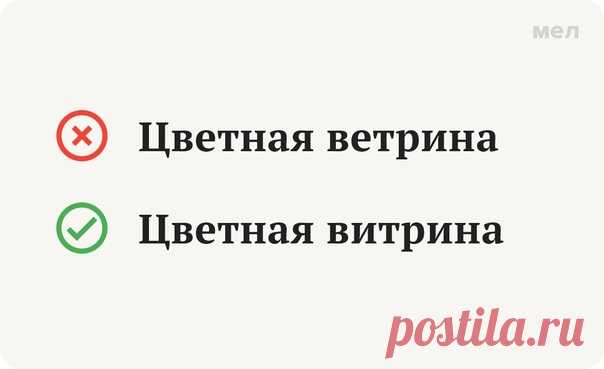 Фразой «как слышит, так и пишет» некоторые учителя характеризовали школьников, которые делают много ошибок — например, в диктанте. Но есть слова, которые пишутся именно по такому принципу.
Правильно: Цветная витрина
«Ветриной», через «е», можно было бы назвать разве что очень сильный ветер. Но орфографические словари такого слова не знают, зато предлагают для определения сильного ветра другие варианты: «ветрюга» и «ветрище».
У нас же с вами речь идёт о витринах, которы...