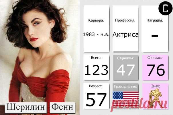 Шерилин Фенн (англ. Sherilyn Fenn, род. 1 февраля 1965) — американская актриса.
Шерилин родилась в Детройте, штат Мичиган в семье музыкантов. Её мать, Арлин Кватро, — пианистка. Тётя, Сьюзи Кватро, — популярная певица и басистка. Дед, Арт Кватро, был джазовым музыкантом, а отец, Лео Фенн, — музыкальный менеджер. По материнской линии имеет итальянские и венгерские корни, а по отцовской — ирландские и французские. В молодости Шерилин много путешествовала вместе с матерью и ...