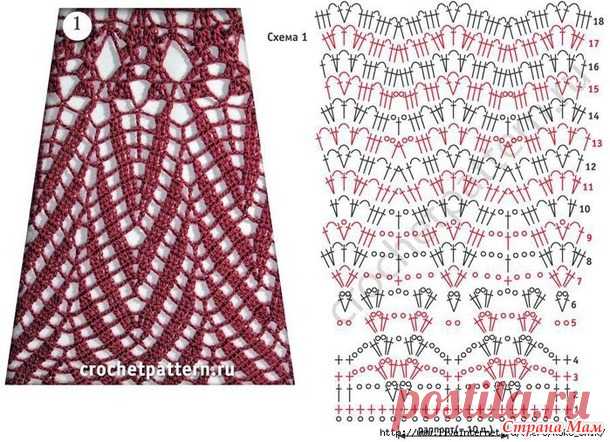 Схемы узоров для расширения полотна (крючок) 4 - Вязание - Страна Мам