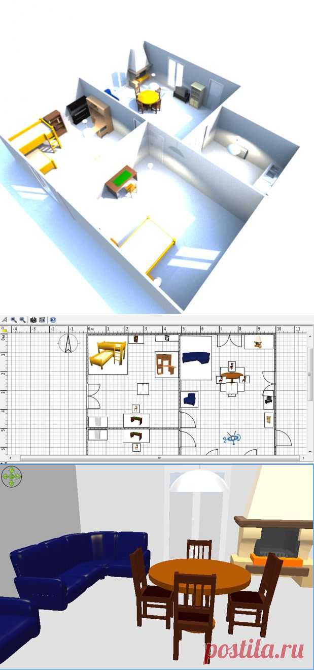 Программа для планировки квартиры Sweet Home 3D. Простая, но функциональная бесплатная программа.