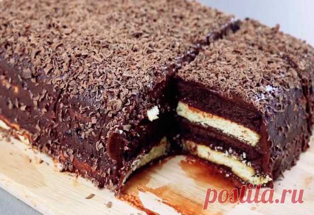 Вкусный ТРЮФЕЛЬНЫЙ торт за 15 минут Очень вкусный шоколадный торт, который готовится очень быстро, без выпечки. Торт по вкусу похож на трюфельные конфеты. Используются простые и доступные продукты. Ингредиенты: Печенье светлое — 400 г Печенье шоколадное — 400 г Молоко сухое — 500 г Сахар — 200 г Какао-порошок — 60 г Кипяток — 250 мл...
