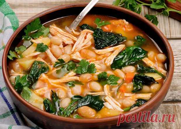 Обед за 20 минут: итальянский суп с курицей-гриль и фасолью - Сайт Рецептов - 14 апреля - 43464227007 - Медиаплатформа МирТесен