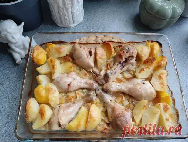 Куриные голени запеченные с яблоками, сельдереем и картофелем - неординарное и вкусное блюдо из курицы - Будет вкусно - Социальная сеть