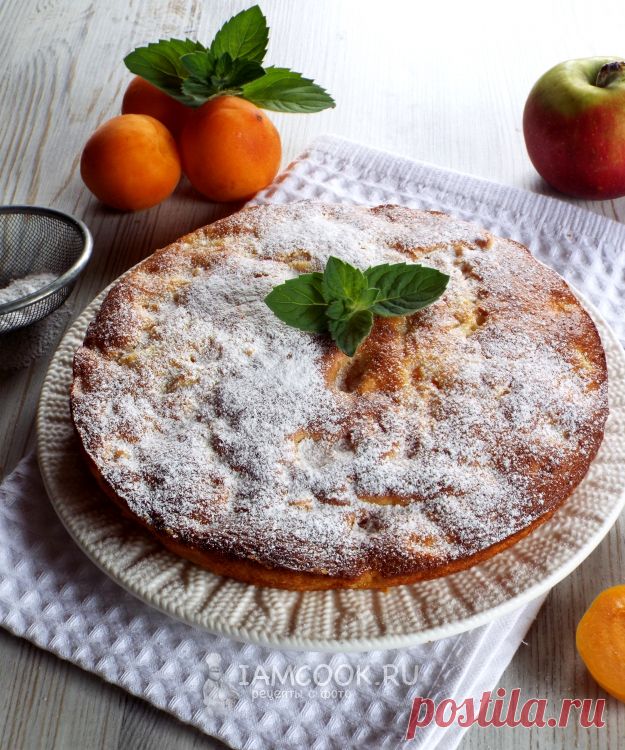 Шарлотка с яблоками и абрикосами — рецепт с фото пошагово