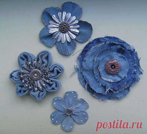 cool jeans flowers