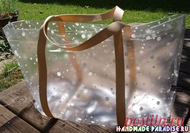 Пляжная сумка из полиэтиленовой скатерти - Handmade-Paradise