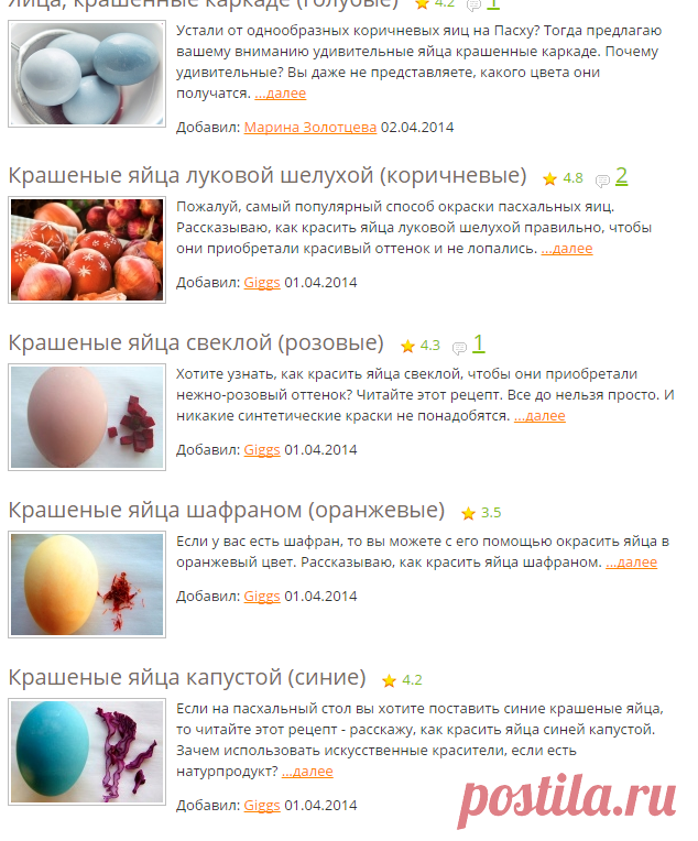 Крашеные яйца на пасху - рецепты с фото на Повар.ру (26 рецептов крашеных яиц) / страница 2