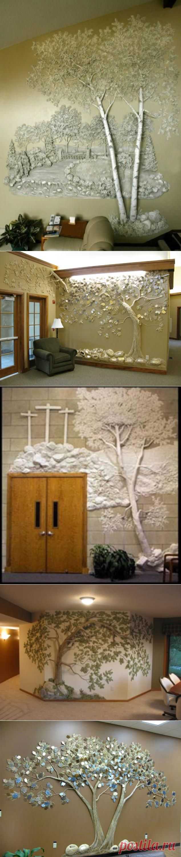 Декоративная идея: дерево на стене — Наши дома