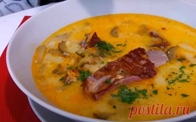 Суп с ребрышками и плавленым сыром
