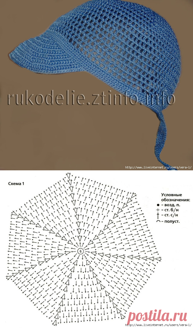 Вязаная крючком летняя кепка для мальчика