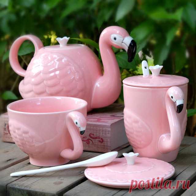 Чайный набор Розовый Фламинго.