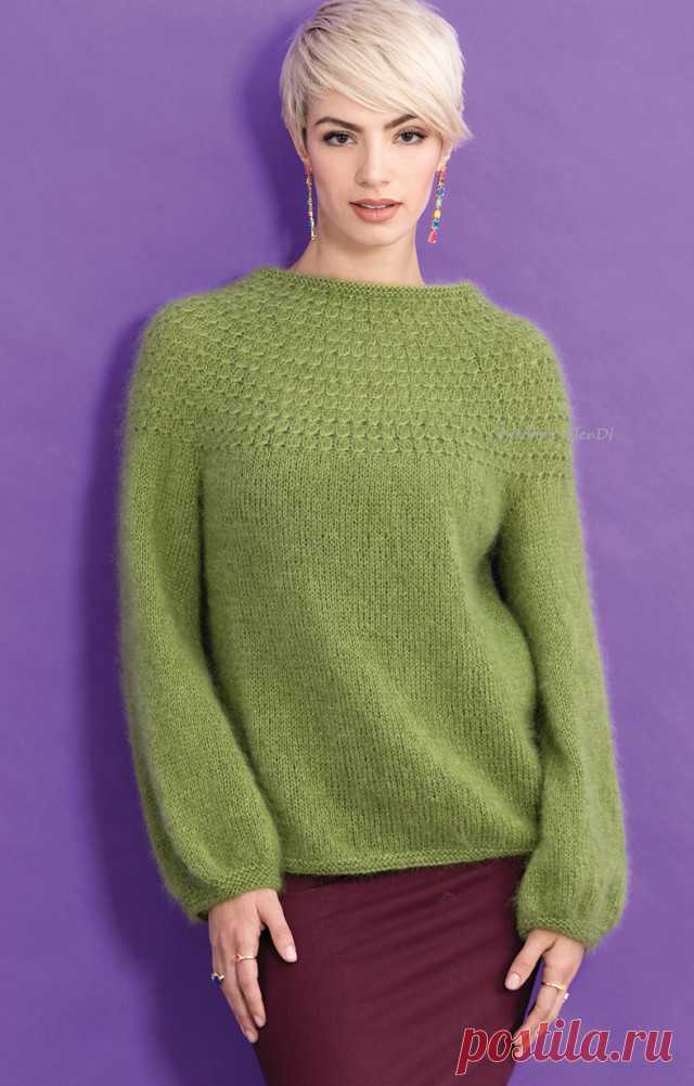 Джемпер с круглой кокеткой /Yoke Pattern Pullover by Yoko Hatta, Vogue Knitting