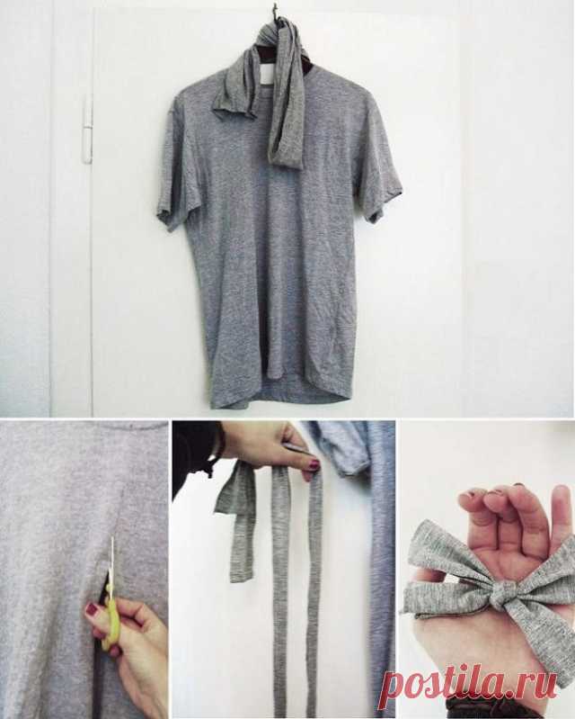 Декор - переделка футболки (Dina M) / Футболки DIY / Модный сайт о стильной переделке одежды и интерьера