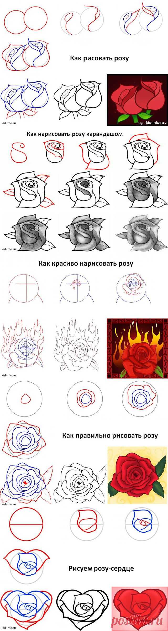 21 вариант как рисовать розу.