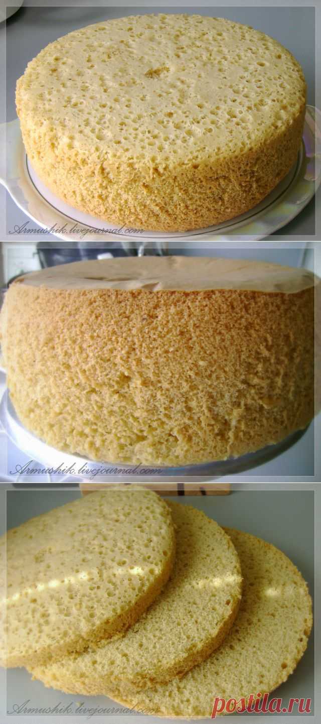 Высокий,нежный бисквит для торта (без духовки).
