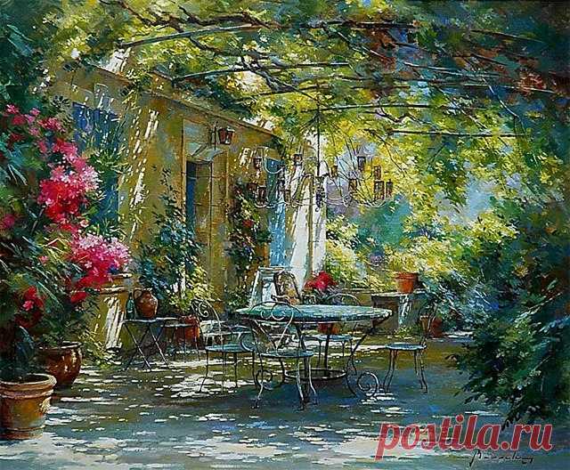 Уютные дворики художника Johan Messely